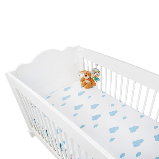 Pinolino Fitted sheet for crib - pack of 2 60 x 120 / 70 x 140 cm - cove - light blue