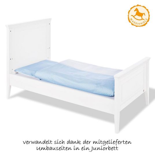 Pinolino Sparset Kinderzimmer Smilla mit Bett und breiter Wickelkommode - Kiefer massiv