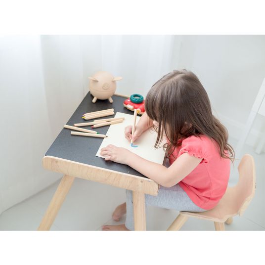 Plantoys Set of table & chair - to paint - Black