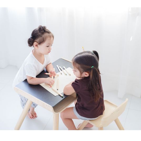 Plantoys Set of table & chair - to paint - Black