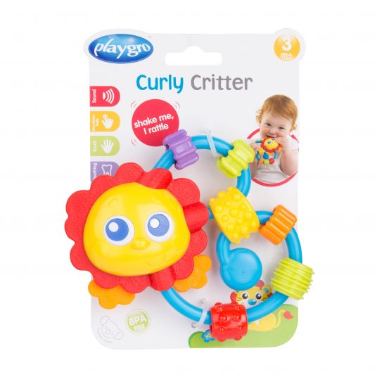 playgro Rassel / Beißring Curly Critter - Löwe