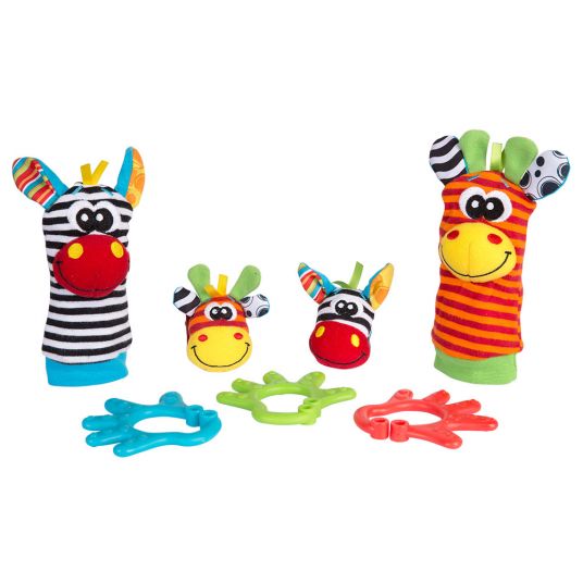 playgro Play and gift set with hand and ankle rattle - jungle friends