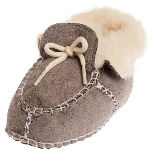 Playshoes Scarpe da bambino stringate in pelle d'agnello - grigio - misura 16/17
