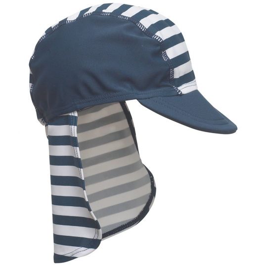 Playshoes Bathing cap with neck protection - Maritime Navy White - size 49