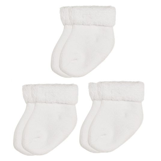 Playshoes First Baby Socks 3 Pack - White - Size 0 - 3 months