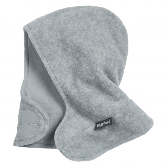 Playshoes Cappello con sciarpa in pile e chiusura in velcro - Grigio Melange - Taglia 51 / 53