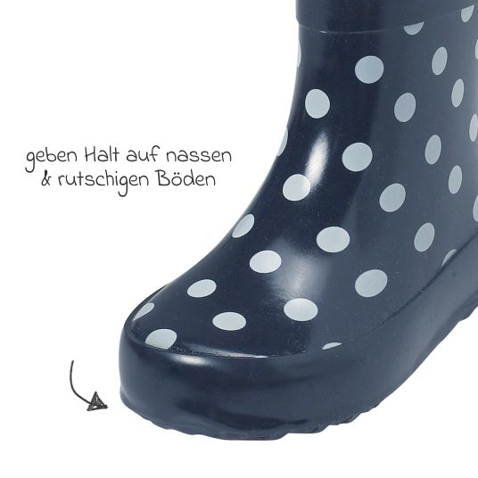 Playshoes Stivali di gomma semi alti - a pois - blu - misura 23