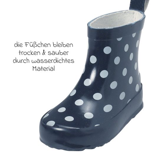 Playshoes Stivali di gomma semi alti - a pois - blu - misura 23