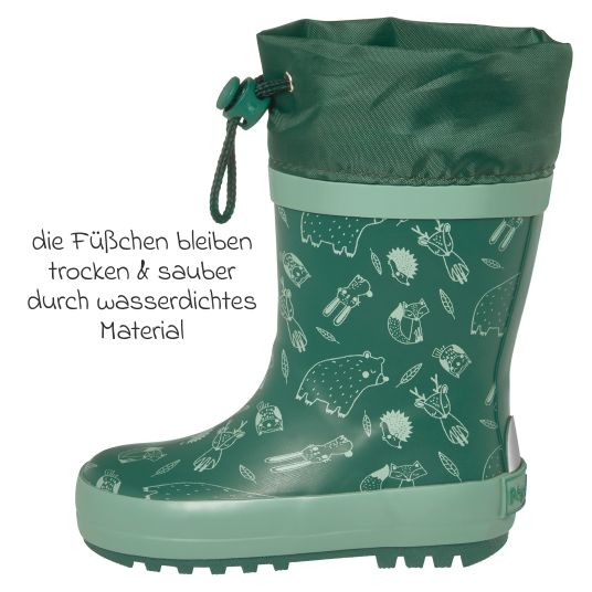 Playshoes Wellies - Animali della foresta - Verde - Taglia 23