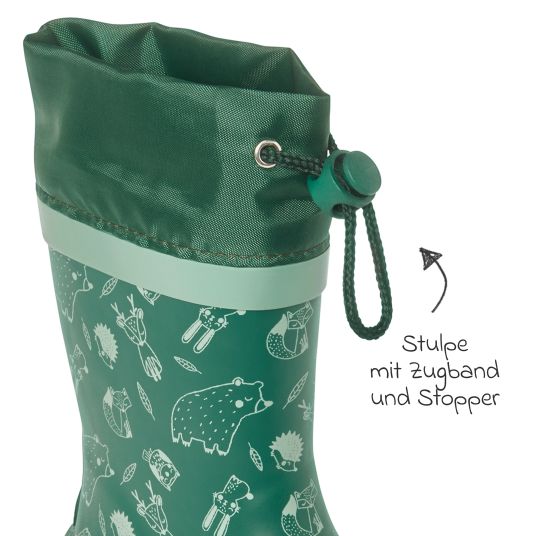 Playshoes Rubber boots - Forest animals - Green - Size 23