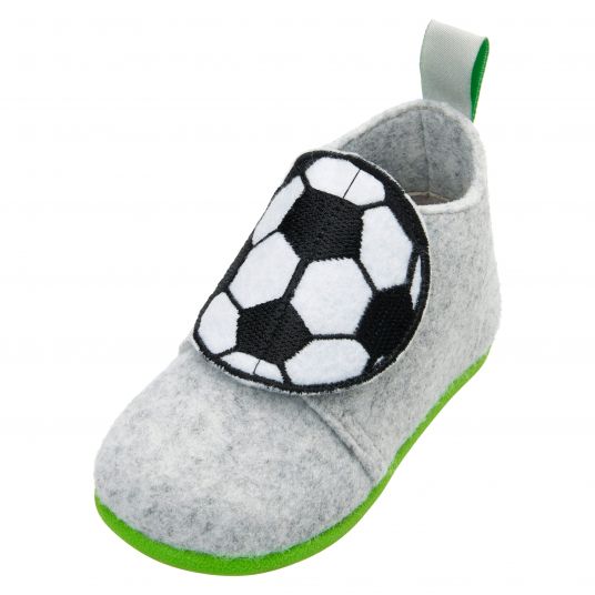 Playshoes Pantofole in feltro - Calcio - Grigio - Taglia 20