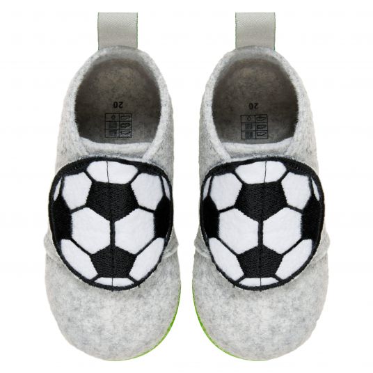 Playshoes Pantofole in feltro - Calcio - Grigio - Taglia 20