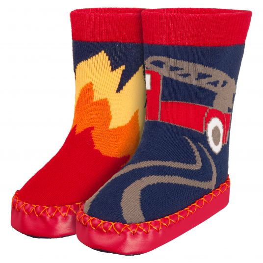 Playshoes Hut Shoe - Fire Department Navy Red - Size 20/21