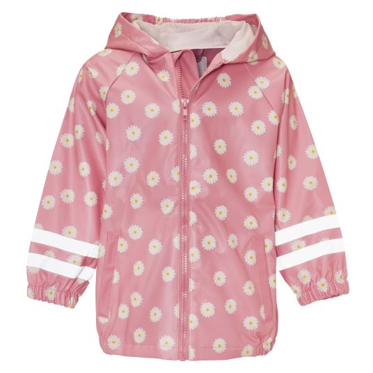 Playshoes Regen-Jacke mit Reflektoren - Margeriten - Rosa - Gr. 92