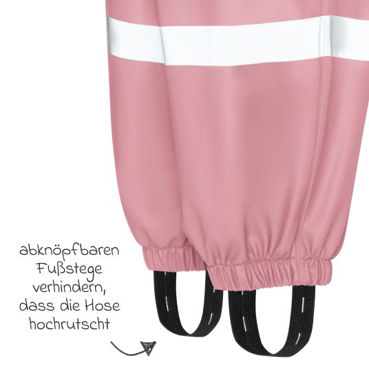 Playshoes Regen-Latzhose mit Fleecefutter - Rosa - Gr. 92