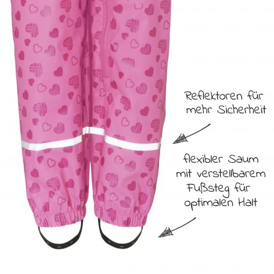 Playshoes Regenanzug - Herzchen Allover - Pink - Gr. 74
