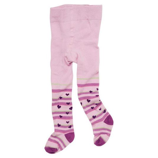 Playshoes Tights hearts - striped pink - size 50 / 56