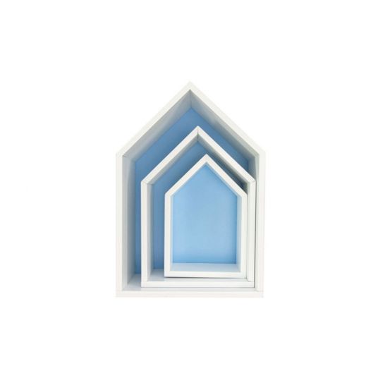 Puckdaddy House shelf set of 3 - Blue
