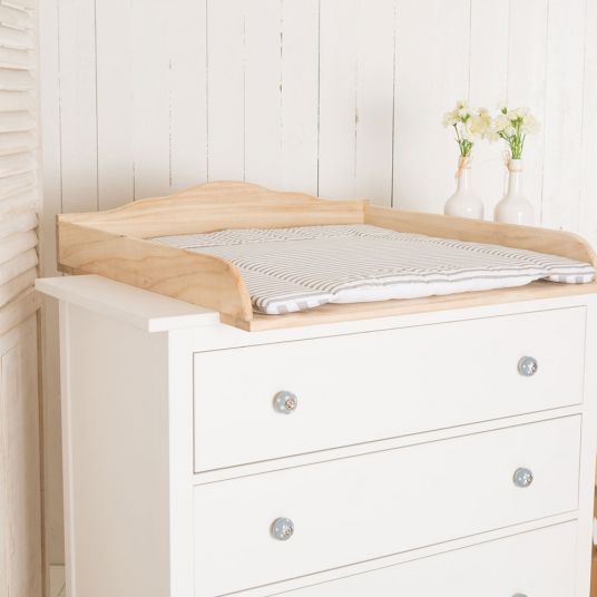 Puckdaddy Changing top for IKEA Hemnes / Songesand chest of drawers - Cloud 7 - Natural wood