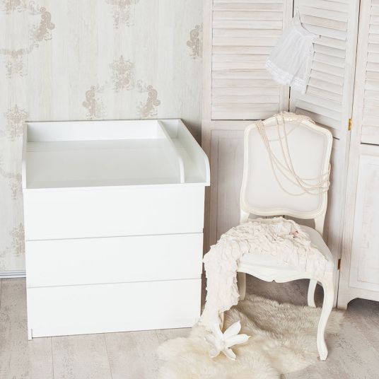 Trennfach in weiß für IKEA Malm Kommode Puckdaddy Baby Wickelaufsatz Rund 