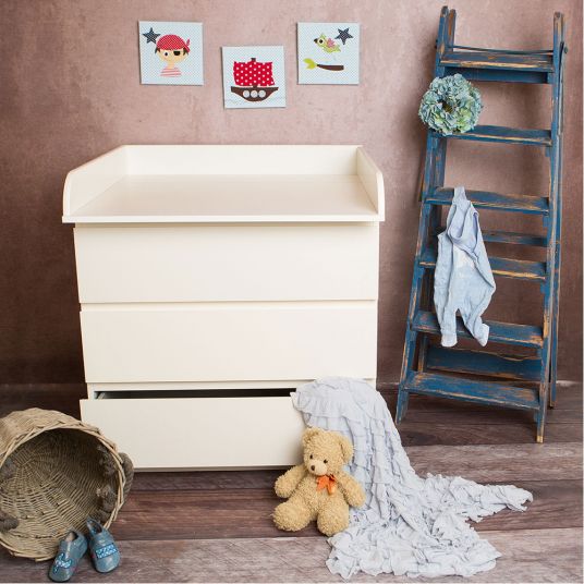 Puckdaddy Changing top for IKEA Malm chest of drawers - Round - White
