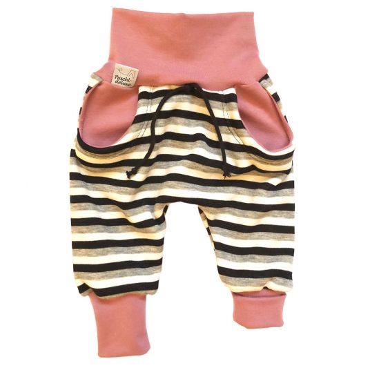 Puschl deluxe Baby bloomers with fleece stripes - Pink - Size 50/56