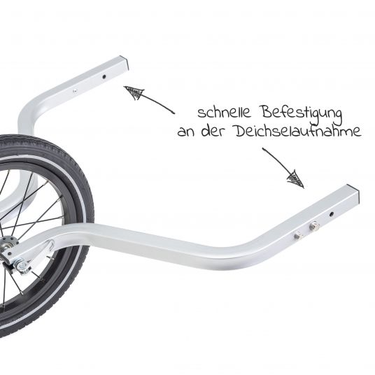 Qeridoo 14" Joggerrad für Zweisitzer inkl. Deichselaufnahme