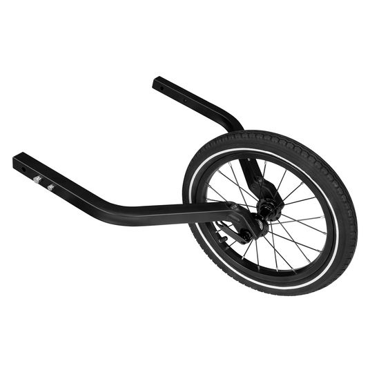 Qeridoo 14" Joggerrad für Zweitsitzer inkl. Deichselaufnahme - Schwarz