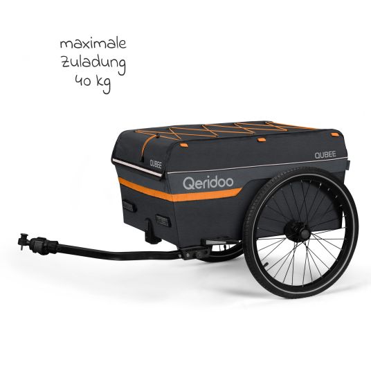 Qeridoo Bicycle load trailer Qubee with coupling capacity 130 liter volume - Grey
