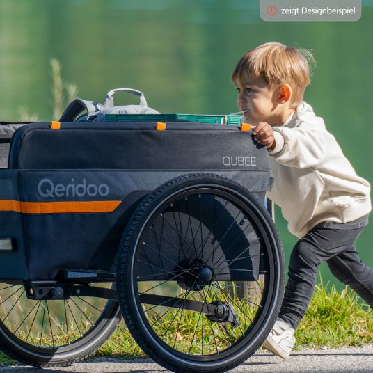 Qeridoo Rimorchio per biciclette Qubee XL con aggancio Capacità 220 litri - Grigio