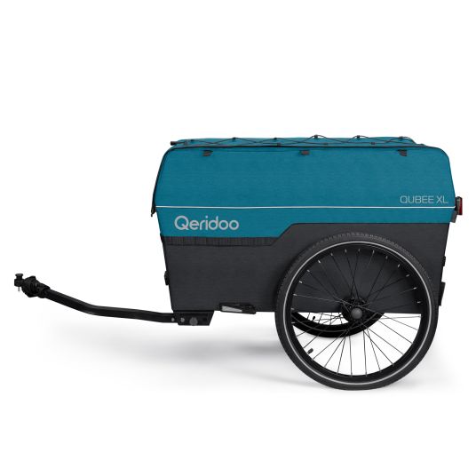 Qeridoo Fahrradlastenanhänger Qubee XL mit Kupplung Fassungsvermögen 220 Liter Volumen - Limited Edition - Petrol