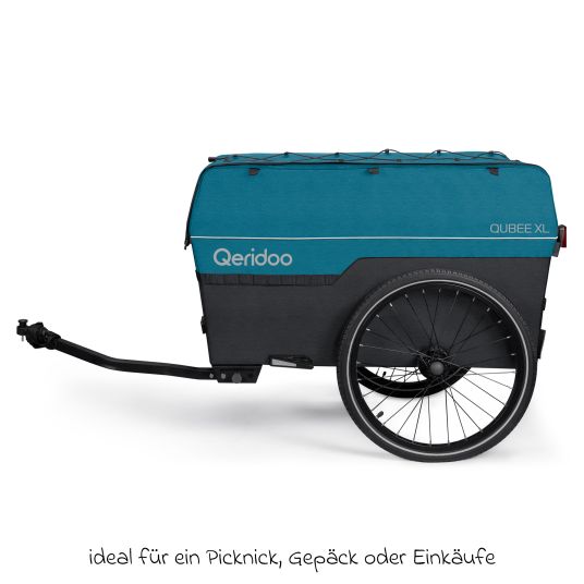 Qeridoo Bicycle load trailer Qubee XL with coupling capacity 220 liter volume - Limited Edition - Petrol