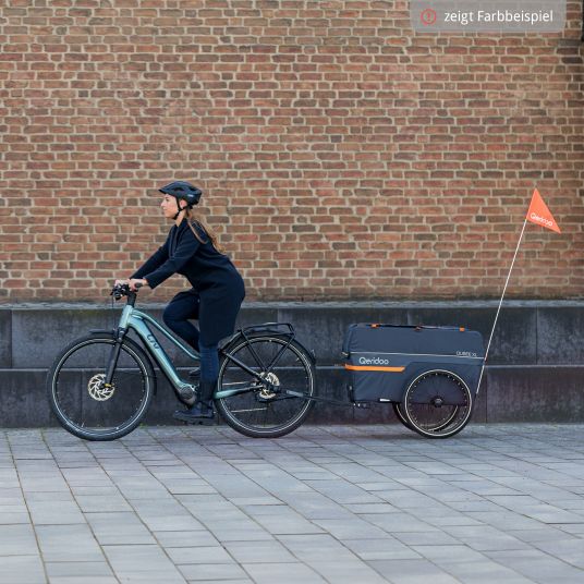 Qeridoo Fahrradlastenanhänger Qubee XL mit Kupplung Fassungsvermögen 220 Liter Volumen - Limited Edition - Petrol