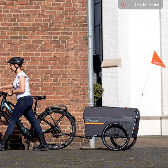 Qeridoo Fahrradlastenanhänger Qubee XL mit Kupplung Fassungsvermögen 220 Liter Volumen - Limited Edition - Petrol