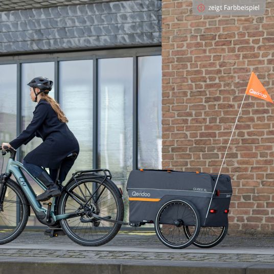 Qeridoo Fahrradlastenanhänger Qubee XL mit Kupplung Fassungsvermögen 220 Liter Volumen - Limited Edition - Petrol