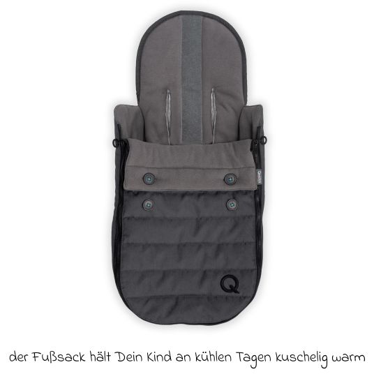 Qeridoo Fleece Fußsack Light für die Babyschale und die Hängematte von Qeridoo - Dungelgrau
