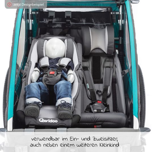 Qeridoo Hängematte mit Sicherheitsrahmen für Qeridoo Fahrradanhänger Grau Babyartikel.de