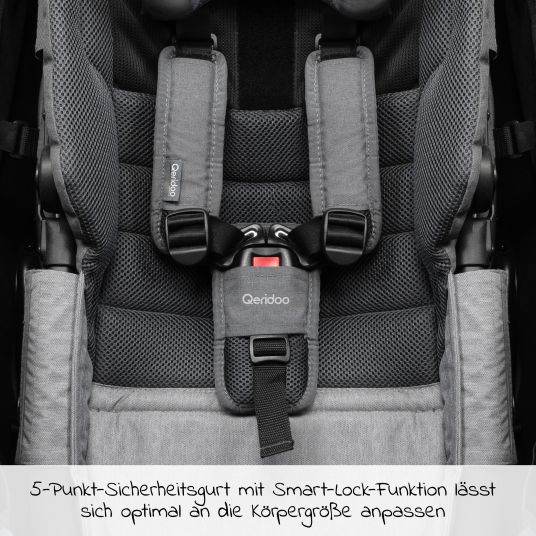 QERIDOO Hangmat Plus Met Veiligheidsframe Voor Babytransport - Grijs - Veilig En Comfortabel