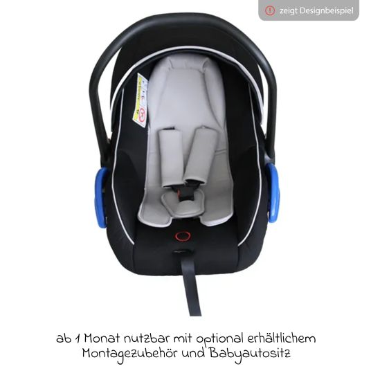 Qeridoo Kinderfahrradanhänger & Buggy QUPA 2 für 2 Kinder mit Kupplung, Blattfeder-Dämpfsystem (bis 60 kg) - Blue