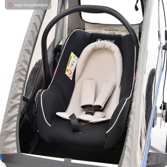 Qeridoo Kinderfahrradanhänger & Buggy QUPA 2 für 2 Kinder mit Kupplung, Blattfeder-Dämpfsystem (bis 60 kg) - Blue