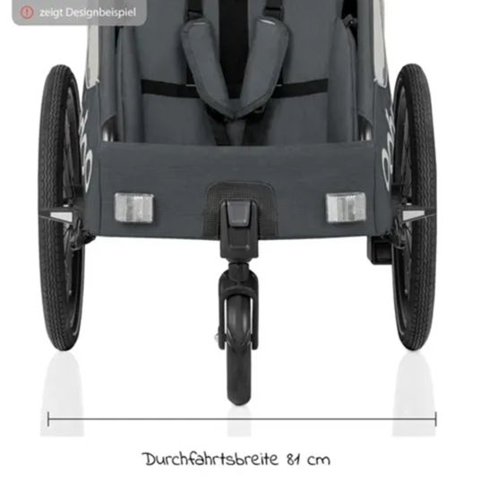 Qeridoo Kinderfahrradanhänger & Buggy QUPA 2 für 2 Kinder mit Kupplung, Blattfeder-Dämpfsystem (bis 60 kg) - Blue