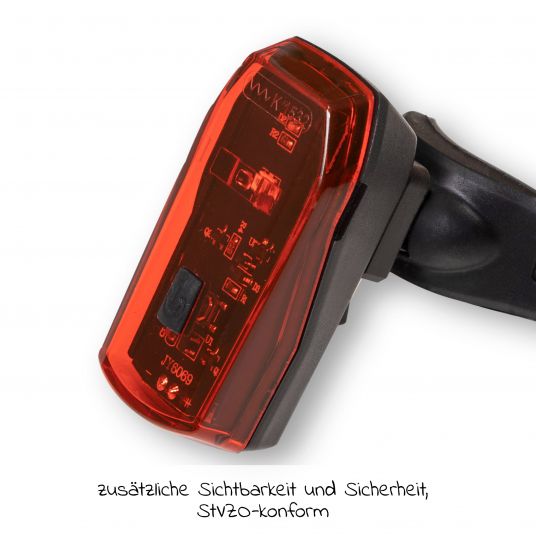 Qeridoo Luce posteriore a batteria LED per rimorchio per bici Qeridoo