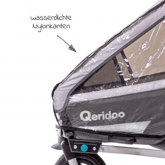 Qeridoo Regenschutz für Fahrradanhänger Kidgoo 1