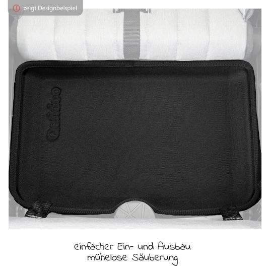 Qeridoo Protection tray for two-seater for the footwell - Black