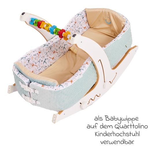 QuarttoLino 4 in 1 baby nest for high chair Quarttolino usable from birth - Blue White