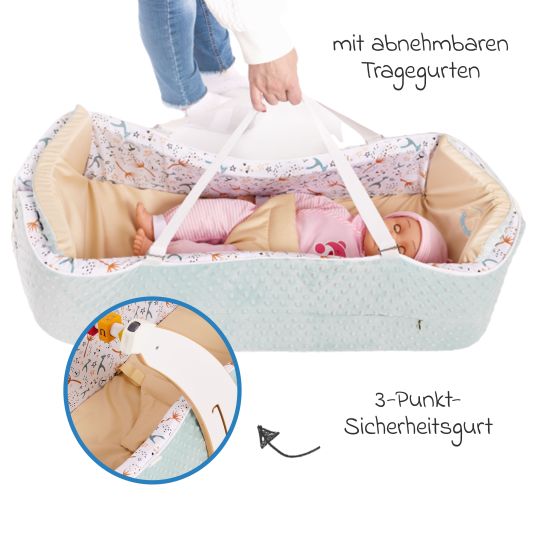 QuarttoLino 4 in 1 baby nest for high chair Quarttolino usable from birth - Blue White