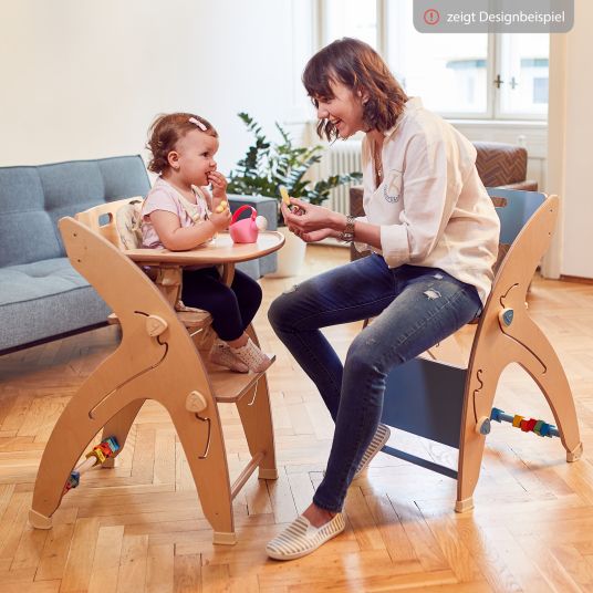 QuarttoLino Multifunctional wooden high chair - high chair, swing, staircase, learning tower & baby bouncer in one, usable up to 150 kg - white