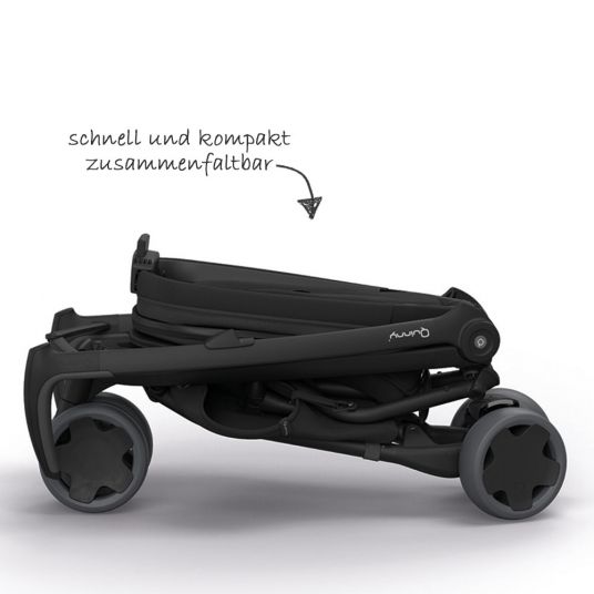 Quinny Buggy & Sportwagen Zapp Flex Einhand-Faltung, Liegeposition, nur 6,3 kg - Black on Black