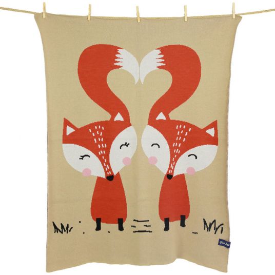 quschel Baby blanket / cuddle blanket - Fox & Fuchsi - 100% organic cotton - size 80 x 100 cm