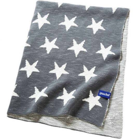 quschel Baby blanket / cuddle blanket sky full of stars 100% organic cotton - 80 x 100 cm - Grey